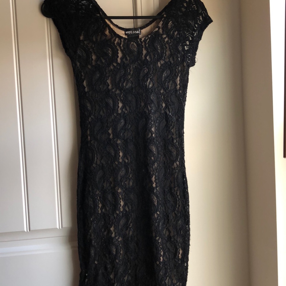Black laced cocktail dress